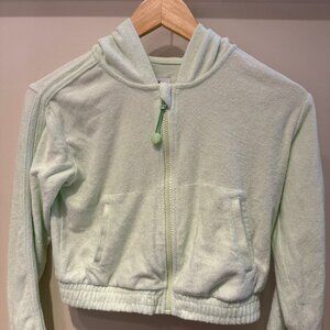 Athleta Girl Mint Sand & Surf Full Zip Terry Cotton Hoodie | Size M 8-10 Girls
